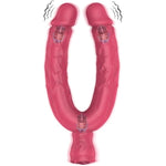 Double Ended Dildos Vibrator For Women, Vibrating Double Sided Dildo With Nipple Stimulator 10 Super Strong Vibration Modes, Flexible Penis Dildo For Double Penetration, Lesbian Adult Sex Toys