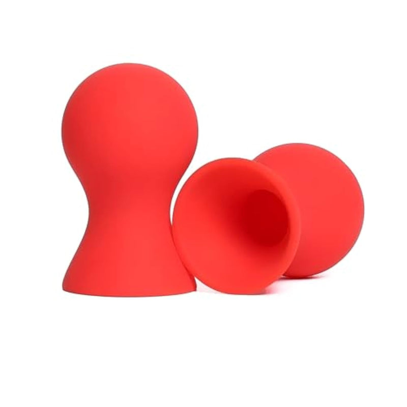 Silicone Nipple Suckers For Women – Soft Suction Cups For Nipple Stimulation & Breast Sensitivity – Gentle Adult Toy For Foreplay, Bdsm, Massage & Solo Play – Reusable Silicone Sex Toy (Red)