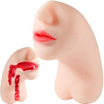 2In1 Realistic Japanese Pornstar Blowjob Masturbator For Male, Real Mouth Deep Throat Oral Sex With 3D Soft Tongue Textured Vaginal Stroker Pocket Sex Dolls Play Toys For Adult Men Pleasure