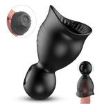 Textured Penis Head Massager Sleeve with 9 Vibration Modes - Mens Sex Toy - USB Rechargeable - Hypoallergenic Silicone - Male Masturbation and Stamina Trainer - Includes Storage Bag