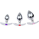 Stainless Steel Anal Plugs with Jewel Base for Male and Female External Use