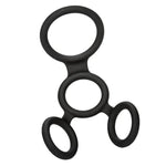 4-Ring Silicone Spreader Erection Enhancer with Individual Rings for Enhanced Sensations