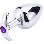 Stainless Steel Anal Plug For Wearing Ship Anchors Pulling Butt Plug G-Point Dilator For Jewel Base Adult Sexual Toy(Purple,L)