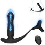 Thrusting Anal Vibrator Dildo With Cock Ring, Vaginal Prostate Massager 10 Thrusting Vibrating Modes G Spot Stimulate, Remote Control Butt Plug Sex Toy For Men Women Couple Beginner Advanced Player