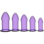 Anal Plug Set 5 Pcs Soft Silicone Butt Plugs Hollow Anal Dilator Adult Anal Trainer Anales Sex Toys Bondage Kit For Men Women Couples (Purple)