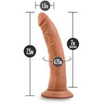 , Dr. Skin Glide, 7.5" Self Lubricating Feels Like Skin Soft Realistic Dildo, Slim 1.5" Thick, Sturdy Strap On Compatible Suction Cup For Hands Free Play, Sex Toy For Women Men, Mocha