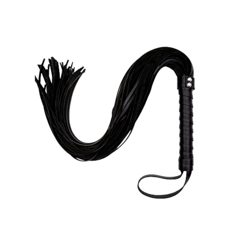 Adult Whip Bdsm Flogger Sex Whip For Couples Bedroom Play, Foreplay Accessory, Sexy Look, Black 27"