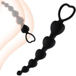 Anal Beads Butt Plug Silicone Sex Toys Flexible Anal Chain Link With 6 Heart Balls Prostate Massage Anal Trainer Anus Dilator Anal Plug Anal Dildo Adult Toy For Women And Men Beginner(Black)