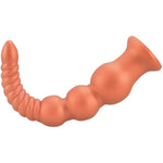 Silicone Anal Beads Butt Plug Dildo G-Spot Adult Sex Toy With Suction Cup Base, Soft Anal Plugs Dilator Dual Stimulation Threaded Beaded Design For Beginners And Advanced Players (M)