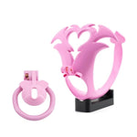 Chastity Cage With Anti-Shedding Fancy Pants, Hollow Chastity Cage With 4 Carabiners, Large Vent Design, Adult Sex Toys For Male Sissy Wear And Bondage (Pink-Small-Lid)