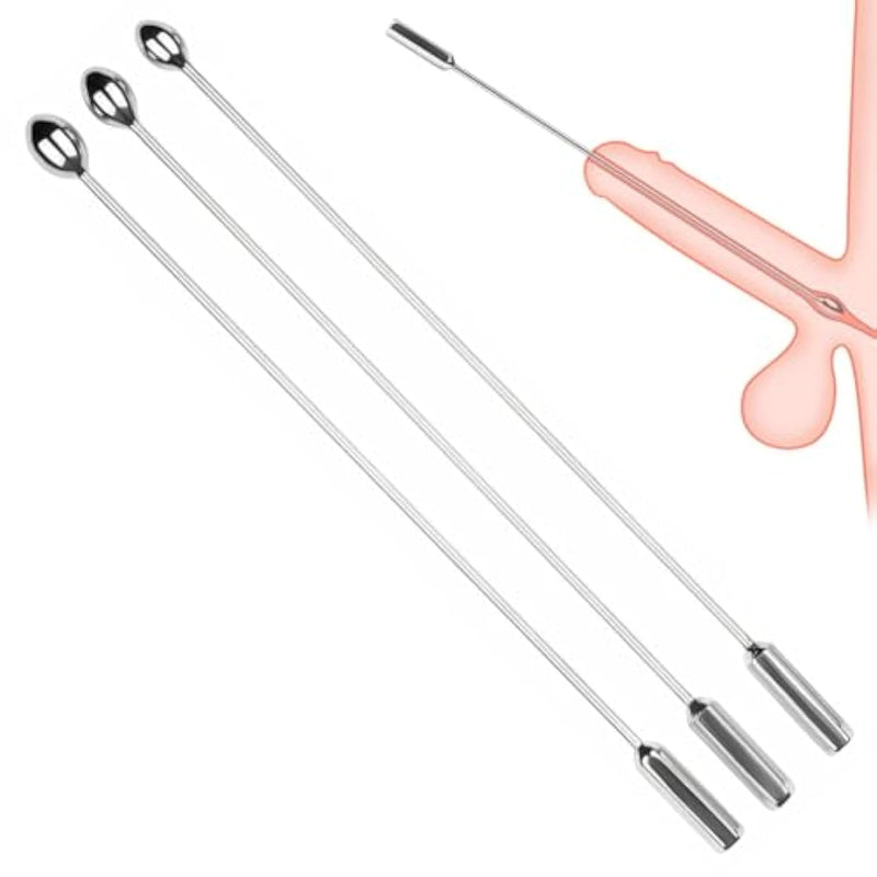 Urethral Sound 3 Pcs Stainless Steel Sounding Rod Urethra Plug Urethral Dilator Sounding Rod Set Male Prostate Massage And Stimulation Adult Sex Toys For Men