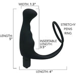 Vibrating P-Spot Massager Cockring - Anal Sex Toy For Men - Penis Ring - Butt Plug - Hypoallergenic Silicone - Male Sex Toys For Men Women Couples - 10 Vibarating Modes - Removable Bullet