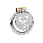 Heart Shaped Flat Chastity Cage Small Metal Chastity Cage With Hidden Concealed Lock Inverted Chastity Cage Men'S Anti-Slip Chastity Device Concealed Penis Cage (45Mm/1.77In,Ductless)
