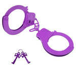Handcuffs Double Lock Steel Police Edition Professional Grade Handcuffs,Hand Cuffs Cop With Keys (Purple)