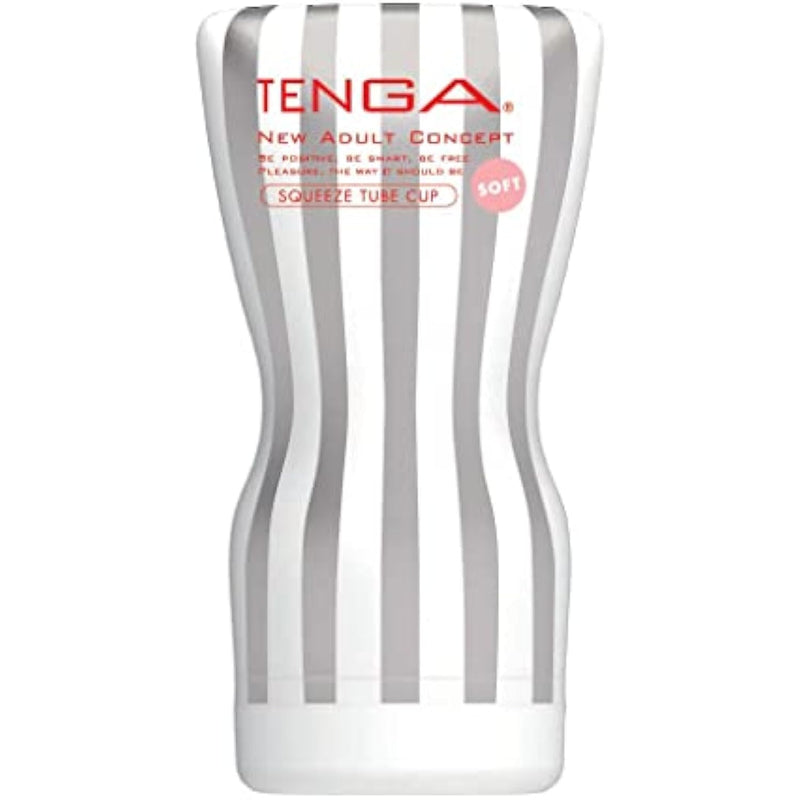 TENGA TOC-202S Gentle Soft Case Squeezable Pre-Lubricated Male Masturbator Vacuum Cup with Powerful Suction White