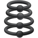 4Pc Silicone Penis Ring Set Penis Ring With Massage Beads For Erection Enhancing Long Lasting Cock Ring Adult Sex Toys For Men