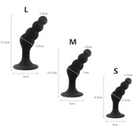 Silicone Butt Plug Anal Beads For G-Spot Stimulation - Strong Suction Cup Anal Trainer Dilator For Men Women - For Comfortable Long-Term Wear, Best Sex Toys For Couples, Black (S 3.35'' X 0.98'')