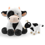 2 Pcs Cow Stuffed Animal Toys Set,8 Inch Soft And Plush Stuffed Animals For Girls Realistic Animals Gifts, Cute Soft Cow Animal Boys And Girls Toy For Toddlers