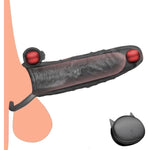 Vibrating Penis Extender 10 Vibration Enlargement Silicone Cock Sleeve With Ball Stretcher For Enlarge Thicken, Remote Control Realistic Penis Girth Sleeve, Sex Toy For Men & Couple