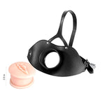 Oral Sex Mouth Gag,Large Model Pu Leather Locked Mouth Gags Muzzles (Black, Large)