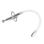 Men Male Flexible Urethral Sound Catheter Plug Glans Ring Cum Through Hole Hollow Silicone Tube Probe Prostate Stimulation Masturbation Orgasm Rod Penis Cock Sex Toy Urethra Dilator