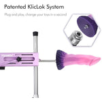 8.36" Smooth Silicone Dildo With Kliclok System, 6.3" Insert-Able Length Dong - Fireflow, M Size, Fantasy Series (Pink)