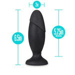 Anal Adventures Platinum Silicone Rocket Plug - 6 Inch Anal Plug - Ultrasilk Smooth Puria Silicone - 2Thick - Sturdy, Hardened Base - Sex Toy For Women Men Couples - Black