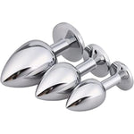3Pcs Anal Plug Set Stainless Steel Waterproof Expanding Butt Plugs Toys Trainer Kit Adult Sex Toys For Men Women Black