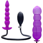 Silicone Anal Beads Inflatable Butt Plug Sex Toys For Men Women And Couples Purple