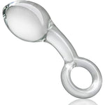 Anal Butt Plug Glass Anal Trainer With Big O Ring Crystal Pleasure Wand Adult Sex Toy For Men Women Couple Play (L)