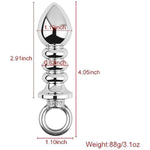 Anal Butt Plug Metal Anal Beads Dildo Prostate Massage Anal Vaginal Dilator Bdsm Sex Toys For Men Women Couple (Small(4.05 Inch))