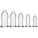 Anal Plug Set 5 Pcs Soft Silicone Butt Plugs Hollow Anal Dilator Adult Anal Trainer Anales Sex Toys Bondage Kit For Men Women Couples (White)