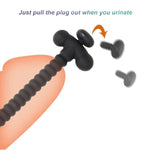 Silicone Urethral Sounds Sex Toys 10 Inch Male Masturbation Rod Penis Prostate Masturbation Urinary Dilator With Plug Bladder Stimulation For Men (S,Black)