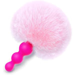 Small Rabbit Tail Anal Plug?Silicone Anal Sex Toys For Beginners?Butt Plug For Cospaly?Small Size For Long Time Comfortable Wear (Pink)