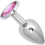 Pink Jeweled Beginners Butt Plug Sex Love Games Personal Massager For Women Men Couples Lover Stainless Steel Anal Plug Sm Anal Stimulation Toy, 50G