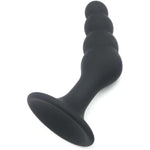 Silicone Butt Plug Anal Beads For G-Spot Stimulation - Strong Suction Cup Anal Trainer Dilator For Men Women - For Comfortable Long-Term Wear, Best Sex Toys For Couples, Black (S 3.35'' X 0.98'')