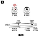 Male Sounds Urethral Dilator Stainless Steel Smooth Tip Inserts Penis Plugs Dilators With Two Balls Urethral Dilator Plugs With Diameter Graduation Masturbation Rod Bladder Stimulation For Men (S)