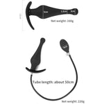 Inflatable Butt Anal Plug Silicone Expand Prostate Pump Waterproof Butt Sex Toy For Male, Female And Beginners (A Gourd-Shaped)