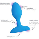 Vibrating Plug, 10 Vibration Settings, Made Of Body-Safe Silicone For Comfort, Fully Waterproof, And Rechargeable