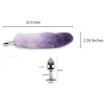 Anal Plug With Sexy Tail For Cosplay, Adult Sex Toys Of Stainless Steel Anal Plug (Purple, Small)