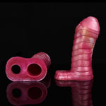 6.1 Inch Ejaculation Delay Big Enlargement Penis Sleeve, Pink Soft Silicone Monster Dildo Grith Extender Sleeve With Penis Ring For Men Couples (Pink)