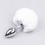 Small Anal Plug, Rabbit Bunny Tail Anal Plug For Cosplay, Butt Plug Adult Sex Toys For Sexual Enjoyment (White-Small)