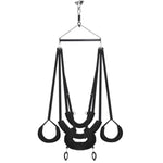 Sex Swing With 360° Spinning Ceiling Mount – Indoor Sling Set With Sturdy Stand & Extra-Wide Padded Seat For Couples (Pillow Extreme, Black)