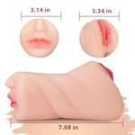 3 In 1 Pocket Pussy Male Masturbators With Lifelike Face, Sex Doll With Realistic Textured Mouth Vagina And Tight Anus, Masturbator Male Stroker Deep Throat Oral Adult Sex Toys For Men(Flesh)