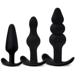 Anal Beads Plugs Kit 3 Pack, Silicone Butt Plug Training Set From Beginner To Advanced Player For Comfortable Long-Term Wear, Anal Sex Toys For Men Women, Prostate Massage Anus Ball Dilator For Couple