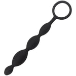Silicone Anal Beads Butt Plug With Pull Ring, Flexible Anal Chain G-Spot Stimulator With 4 Gradual Balls And Pull Loop - Anal Training Sex Toy For Men Women, Buttplug - Black (7.9'' X 0.6''-0.9'')