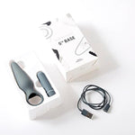 Pure Romance 5th Base | 9-Function Bullet + Butt Plug Vibrator Combo | Massaging Sex Toy for Invigorating Back Door Play, Prostate Stimulation, and More Grey