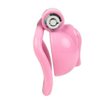 Pink Chastity Cage Lightweight Male Cock Cage Chastity Device With 5 Different Sizes Curved Rings And Invisible Button Lock Male Penis Cage For Couples Men Adult Sex Toys