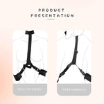 Sex Bondage Wrist Thigh Cuffs Bdsm Restraints Set Sex Toys For Women Neck To Wrist Restraints Bondage Set Adjustable Leg Straps Handcuffs Blindfold For Bed Sm Games Couple Play, Black