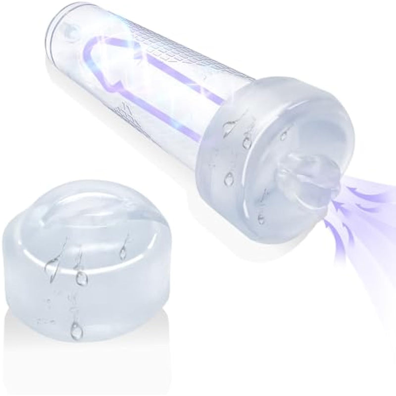 2Penis Pump Simulated Inverted Model, Realistic Sleeve Replacement Sealing Cap For 2.5-Inch Cylindrical Large Penis Pump Sleeve, Male Enhancement Growth Pump Cap (Translucent)